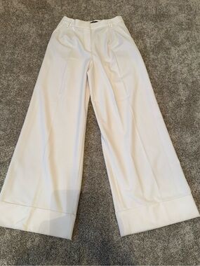 Express White Wide-Leg Dress Pants